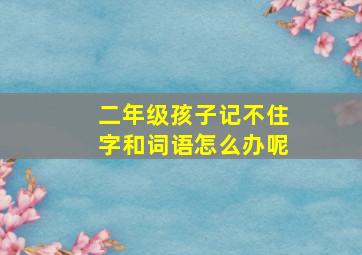 二年级孩子记不住字和词语怎么办呢