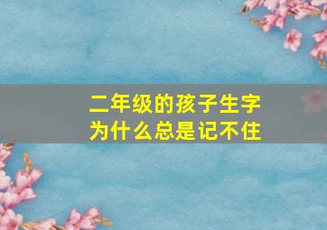 二年级的孩子生字为什么总是记不住