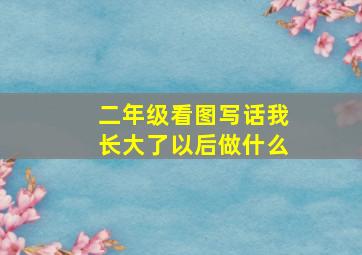 二年级看图写话我长大了以后做什么