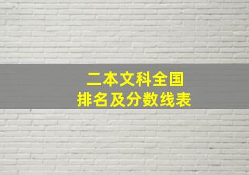 二本文科全国排名及分数线表