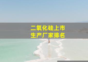 二氧化硅上市生产厂家排名