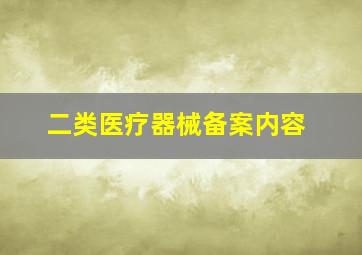 二类医疗器械备案内容