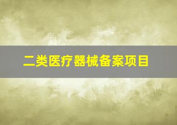 二类医疗器械备案项目