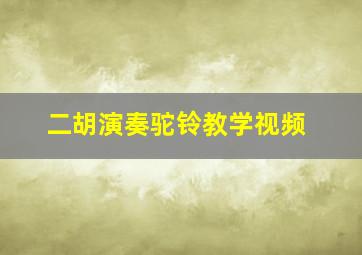 二胡演奏驼铃教学视频