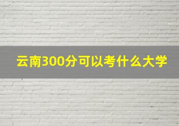 云南300分可以考什么大学