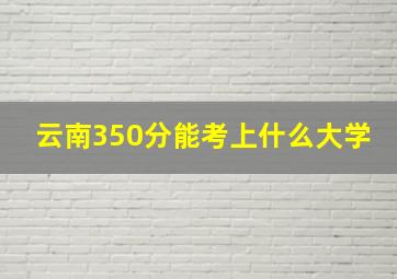 云南350分能考上什么大学