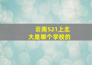 云南521上北大是哪个学校的