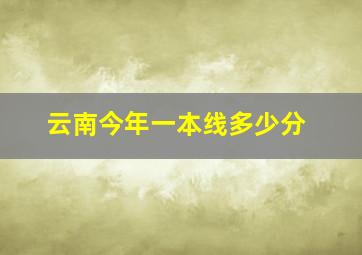 云南今年一本线多少分