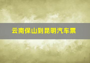 云南保山到昆明汽车票