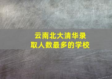 云南北大清华录取人数最多的学校