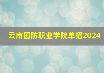 云南国防职业学院单招2024