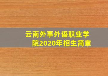 云南外事外语职业学院2020年招生简章