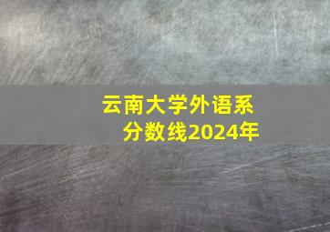 云南大学外语系分数线2024年