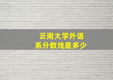 云南大学外语系分数线是多少