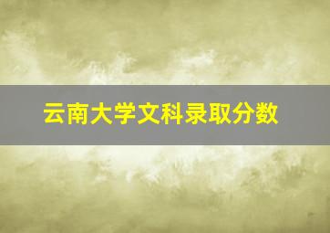 云南大学文科录取分数