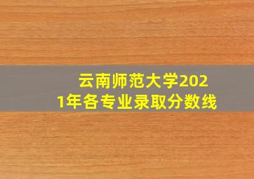 云南师范大学2021年各专业录取分数线