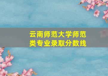 云南师范大学师范类专业录取分数线