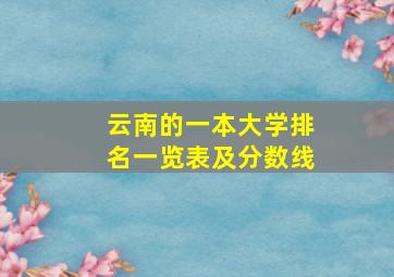 云南的一本大学排名一览表及分数线