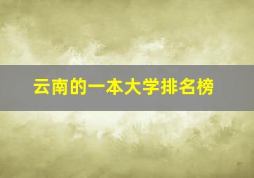 云南的一本大学排名榜