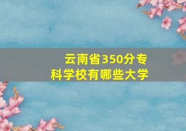 云南省350分专科学校有哪些大学