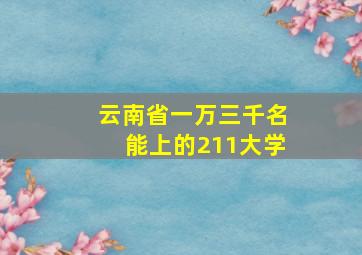 云南省一万三千名能上的211大学