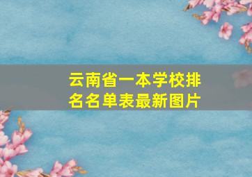 云南省一本学校排名名单表最新图片