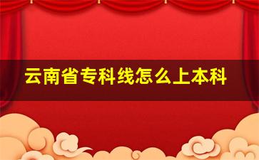 云南省专科线怎么上本科