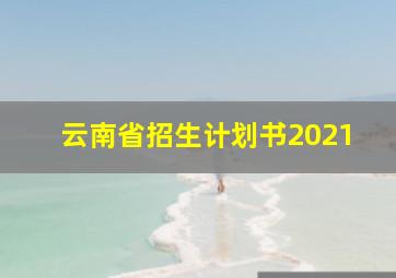 云南省招生计划书2021