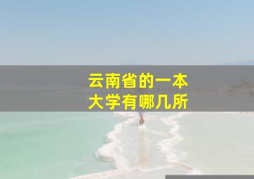 云南省的一本大学有哪几所