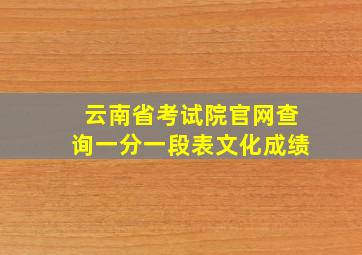 云南省考试院官网查询一分一段表文化成绩