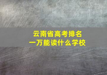 云南省高考排名一万能读什么学校