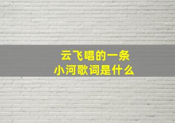 云飞唱的一条小河歌词是什么