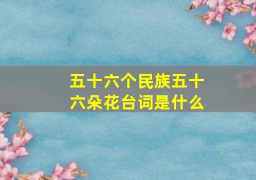 五十六个民族五十六朵花台词是什么