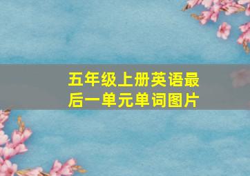 五年级上册英语最后一单元单词图片