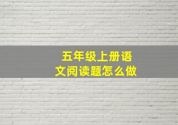 五年级上册语文阅读题怎么做