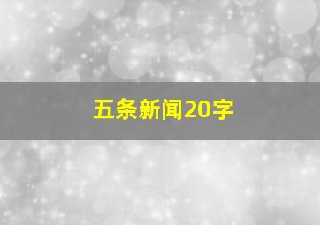 五条新闻20字