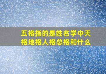 五格指的是姓名学中天格地格人格总格和什么