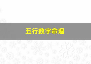 五行数字命理