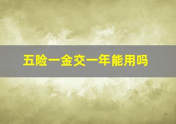 五险一金交一年能用吗