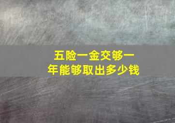 五险一金交够一年能够取出多少钱