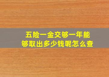 五险一金交够一年能够取出多少钱呢怎么查