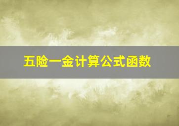 五险一金计算公式函数