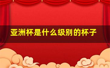 亚洲杯是什么级别的杯子