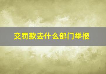 交罚款去什么部门举报