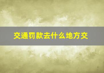 交通罚款去什么地方交