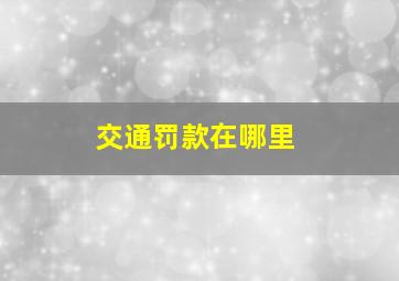 交通罚款在哪里