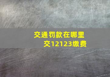 交通罚款在哪里交12123缴费