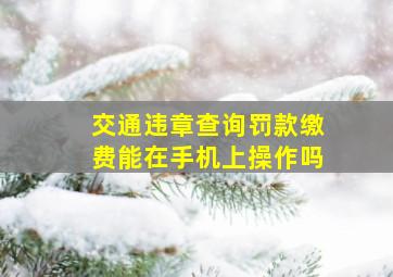 交通违章查询罚款缴费能在手机上操作吗