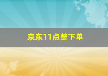 京东11点整下单