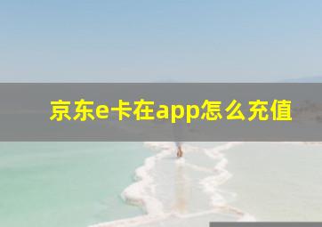 京东e卡在app怎么充值